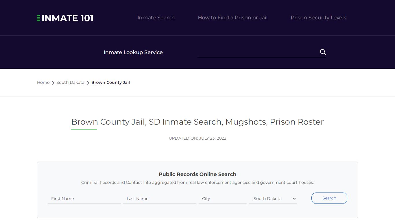 Brown County Jail, SD Inmate Search, Mugshots, Prison Roster